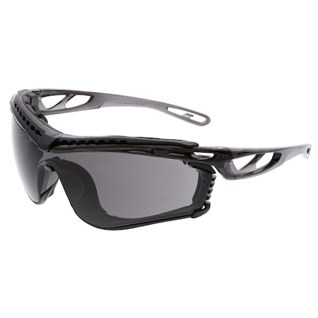 Mcr Safety Checklite (CL5), Safety Glasses, UV-AF Anti-Fog, Polycarbonate Lens, Smoke Frame, Frameless, 12 PK CL512AF